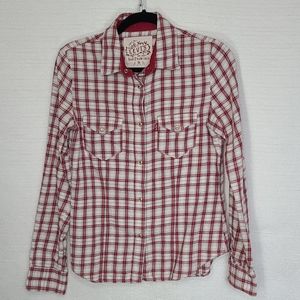 Levi's Top Long Sleeve Snap Button-Down Plaid Red Size Medium